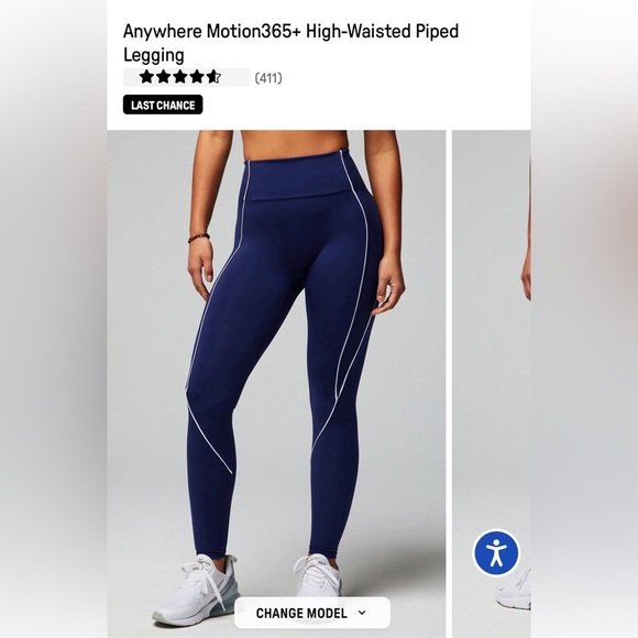 Fabletics anywhere Motion365+ high waisted piped navy Leggings M - Picture 10 of 10